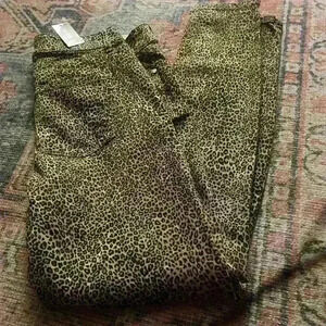 WHBM Cheetah Skinny Ankle Denim